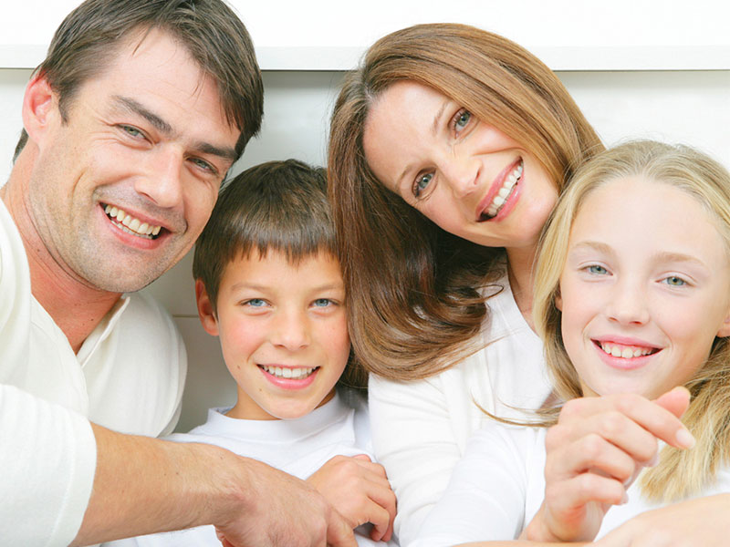 A family smiling together